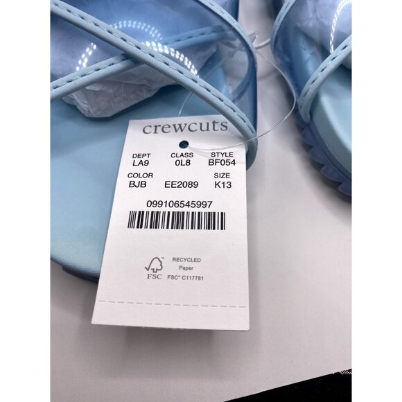 crewcuts J Crew Blue Cross Strap Pool Slides 10 Sandals Slip Ons New BF054 - Picture 5 of 5